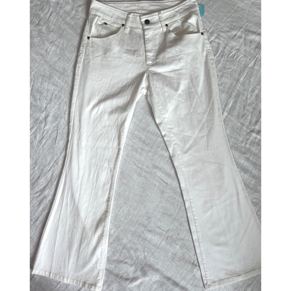 Lola & Sophie Pants Women S White Flare Leg Denim‎ Jeans Casual Chic Summer